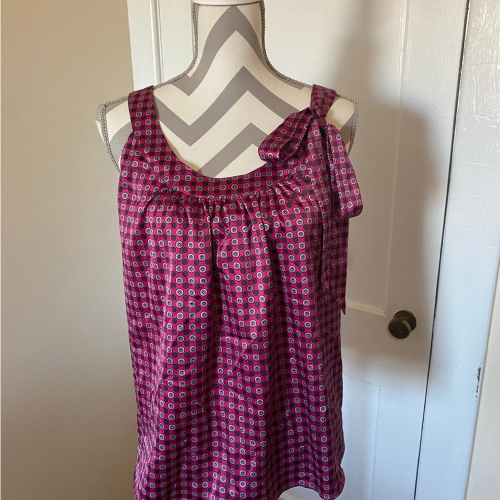 New York & Co Satin Patterned Women's Top